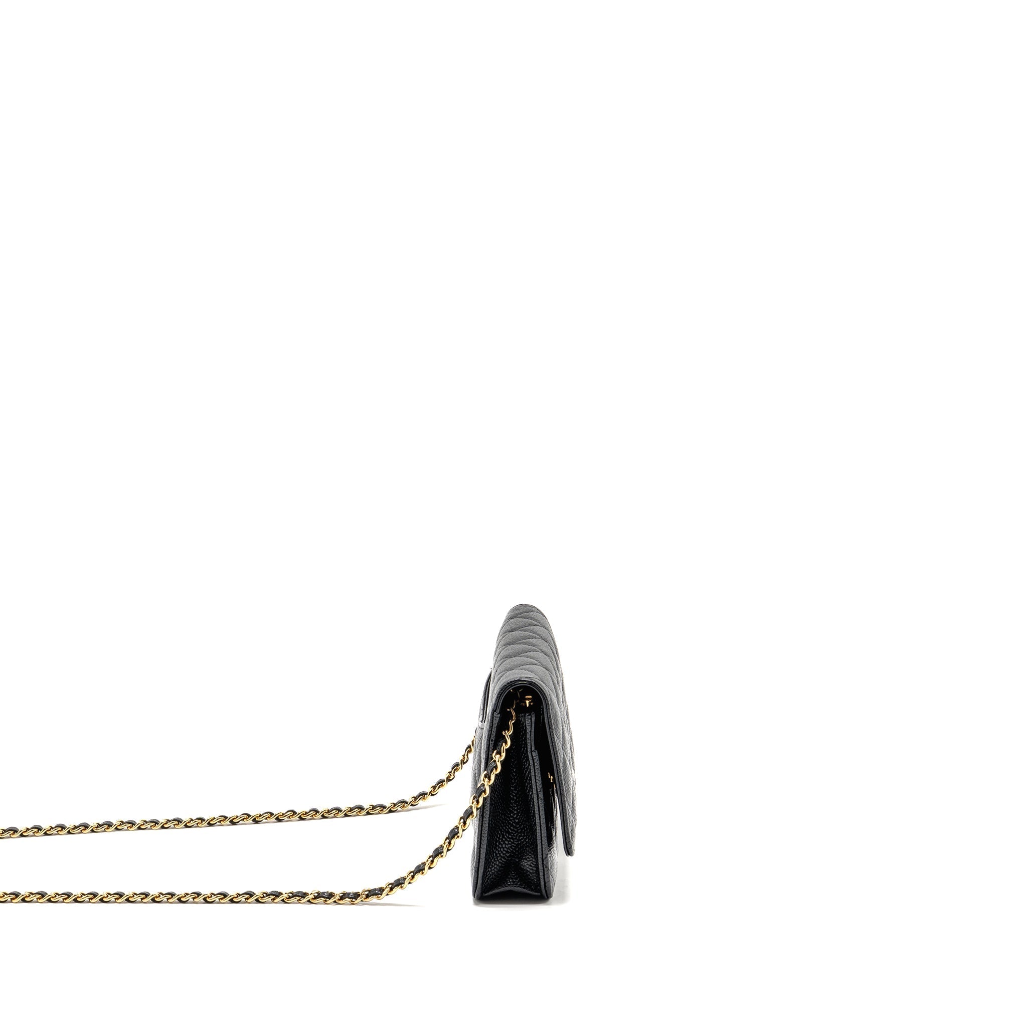 CHANEL CLASSIC WALLET ON CHAIN CAVIAR BLACK GHW