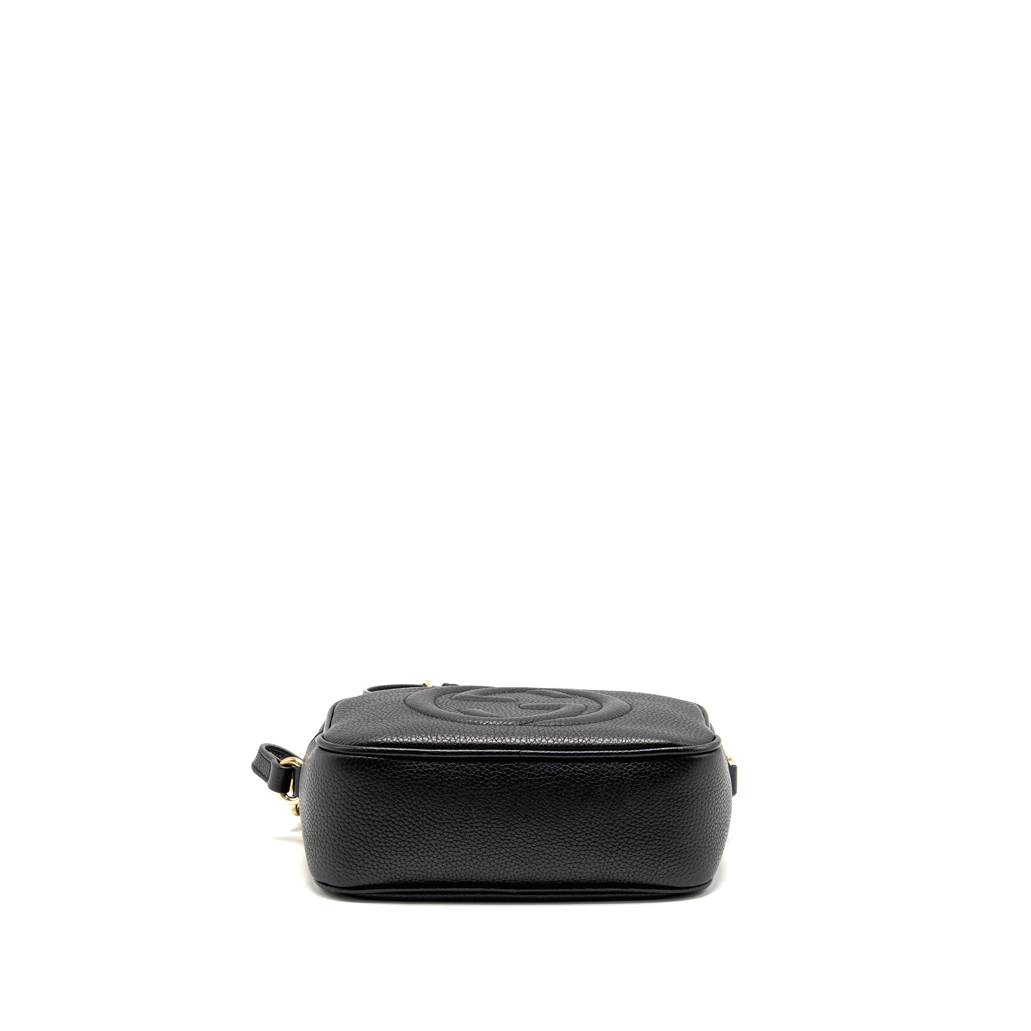 GUCCI SOHO DISCO CAMERA CROSSBODY BAG CALFSKIN BLACK LGHW