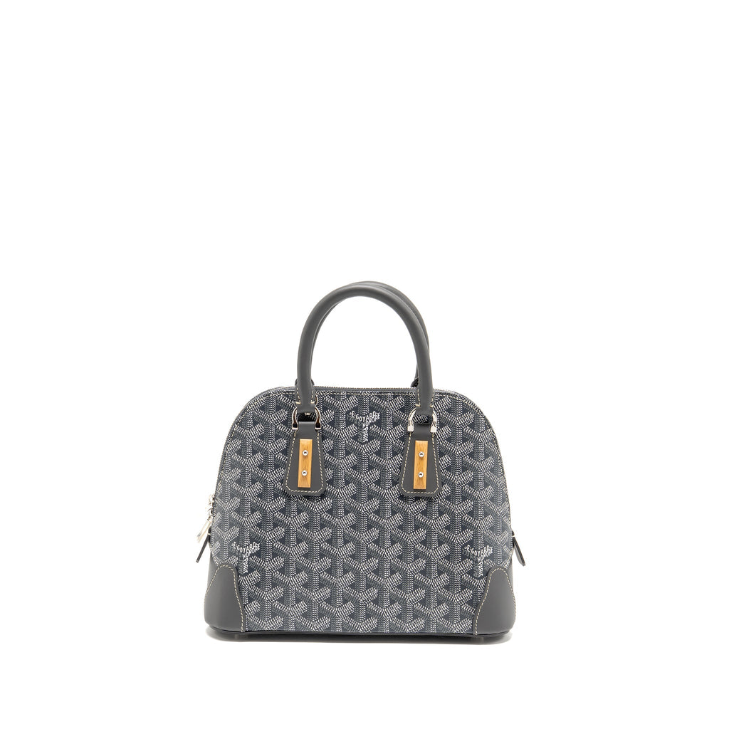 GOYARD VENDOME MINI BAG GOYARDINE CANVAS/CHEVROCHES CALFSKIN GREY SHW