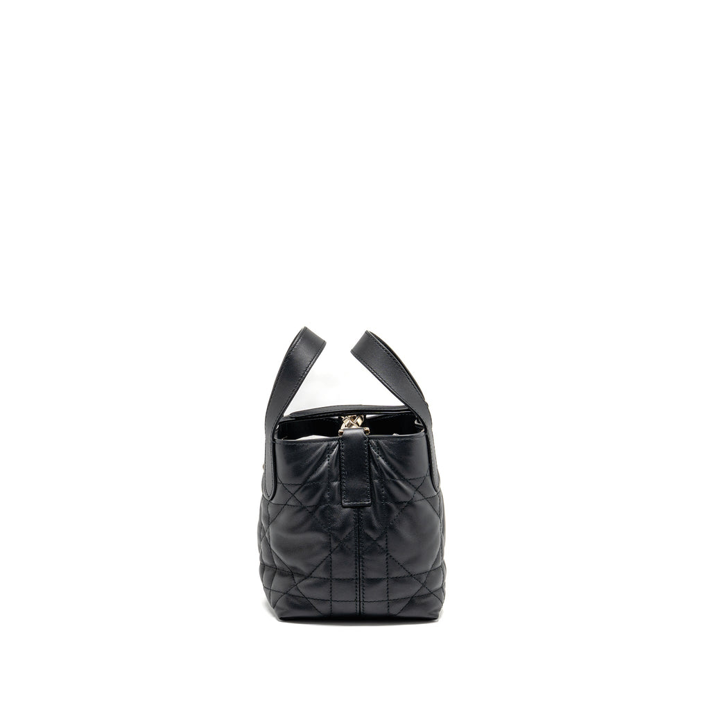 DIOR TOUJOURS VERTICAL NANO TOTE BAG CALFSKIN BLACK LGHW