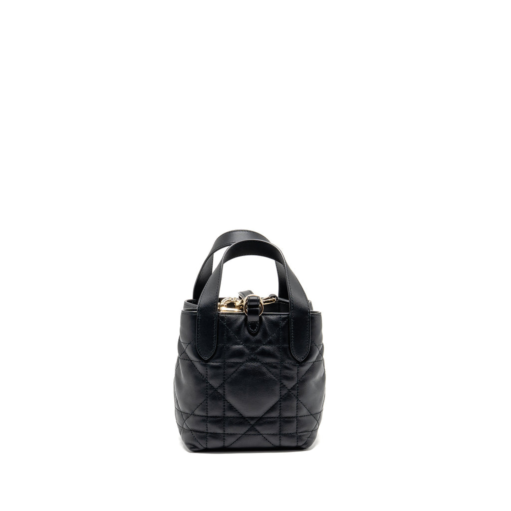 DIOR TOUJOURS VERTICAL NANO TOTE BAG CALFSKIN BLACK LGHW