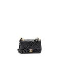 CHANEL GIANT BLACK CHAIN MINI FLAP BAG CAVIAR BLACK GHW (MICROCHIP)