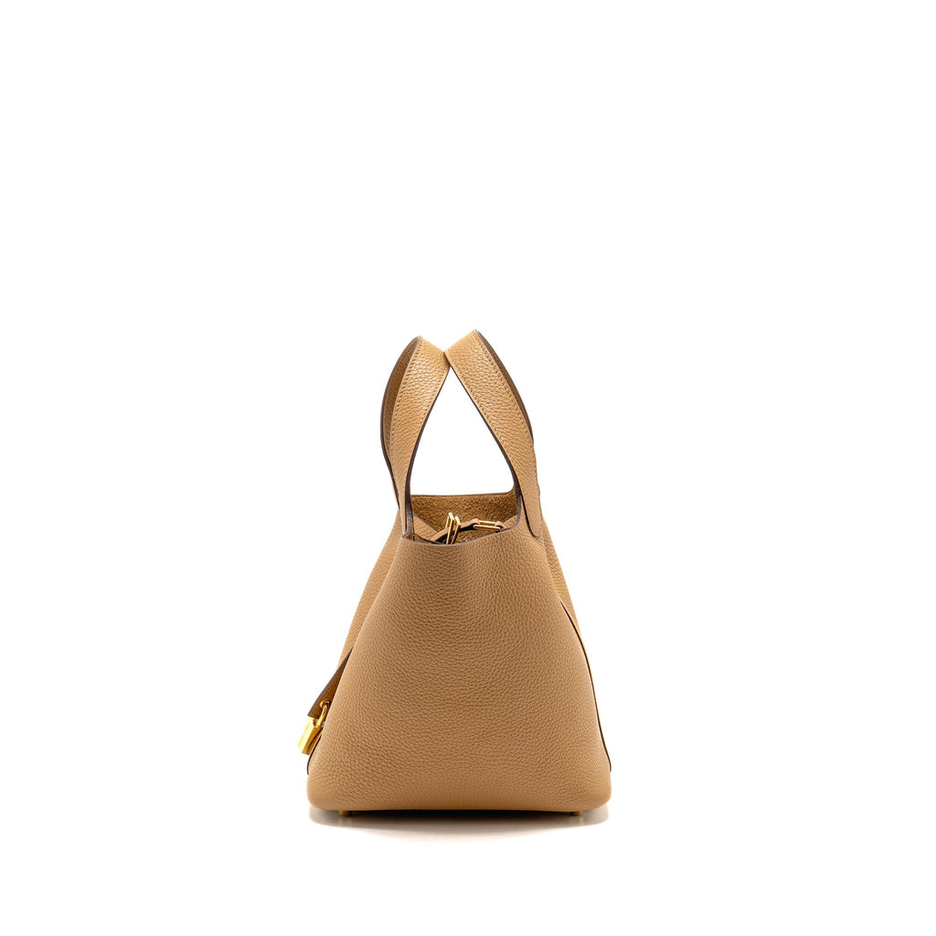HERMES PICOTIN 18 LOCK BAG CLEMENCE 4B BISCUIT GHW