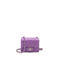 CHANEL MINI SQUARE FLAP BAG LAMBSKIN PURPLE SHW