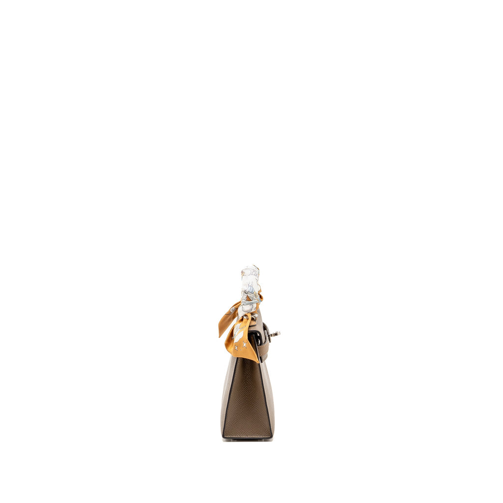 HERMES MINI KELLY II EPSOM ETOUPE/ ALEZAN/ BISCUIT SHW