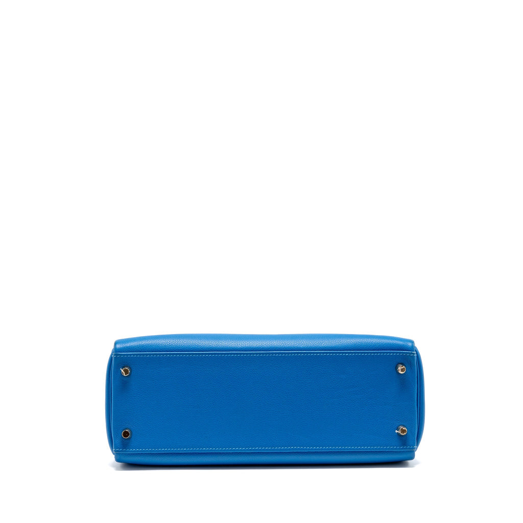 HERMES KELLY 32 EVERCOLOR BLUE HYDRA GHW