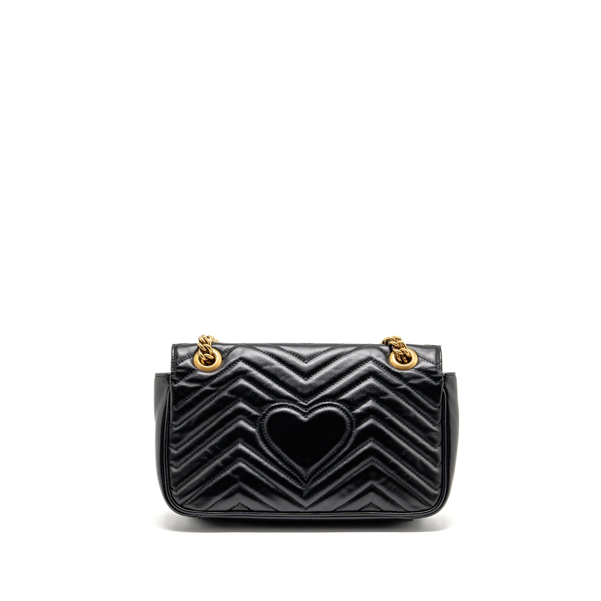 GUCCI MEDIUM GG MARMONT SHOULDER BAG CALFSKIN BLACK GHW