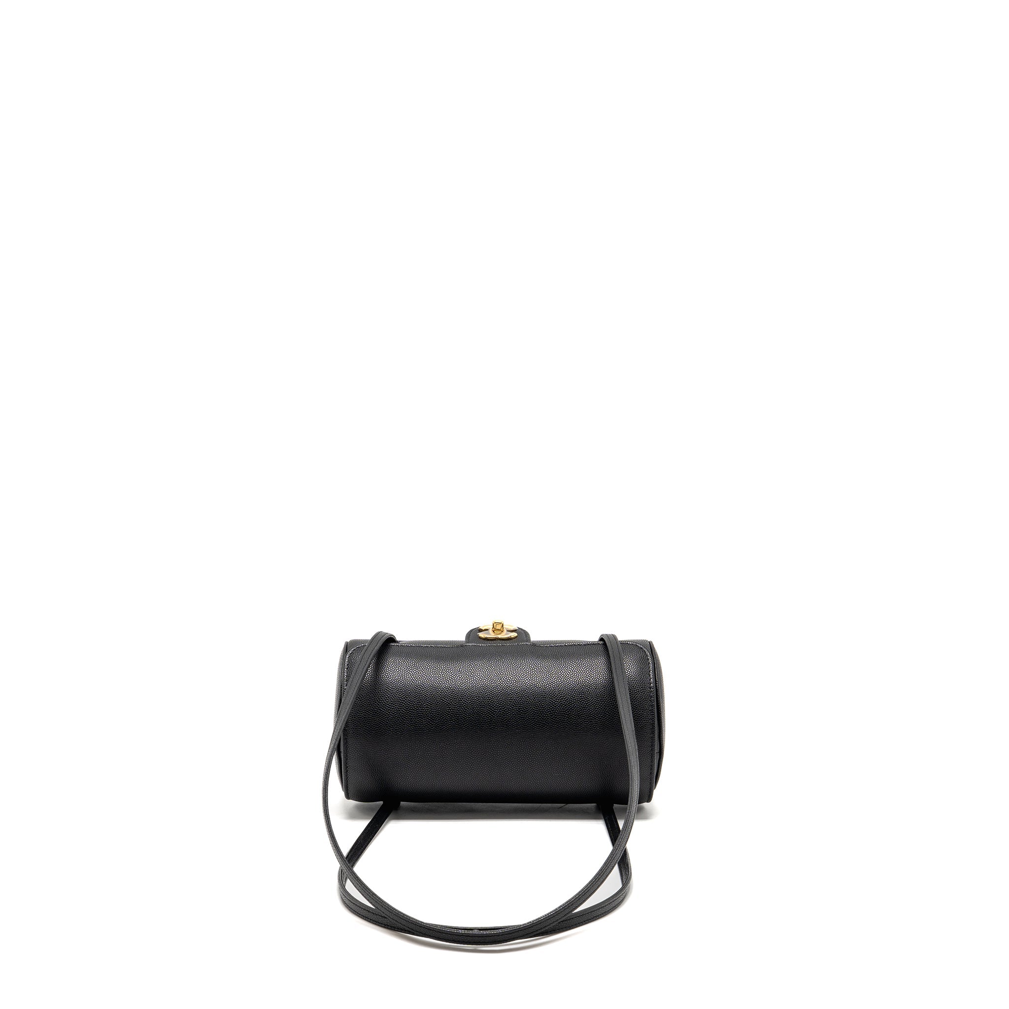 CHANEL 26P PREPPY BOWLING SHOULDER BAG CAVIAR BLACK GHW (MICROCHIP)