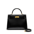 HERMES VINTAGE KELLY 32 BOX BLACK GHW
