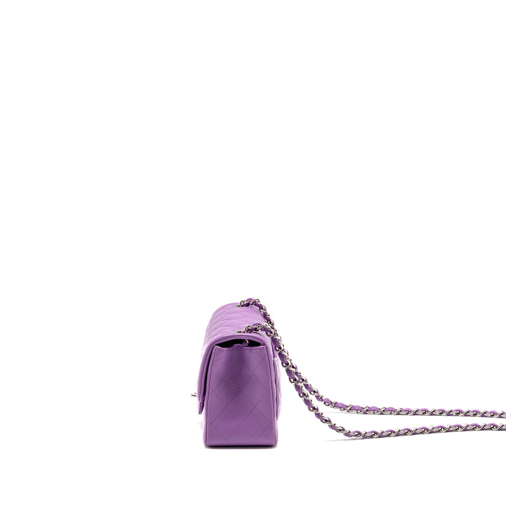 CHANEL MINI SQUARE FLAP BAG LAMBSKIN PURPLE SHW