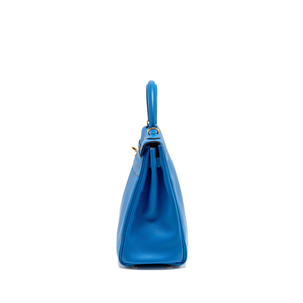 HERMES KELLY 32 EVERCOLOR BLUE HYDRA GHW