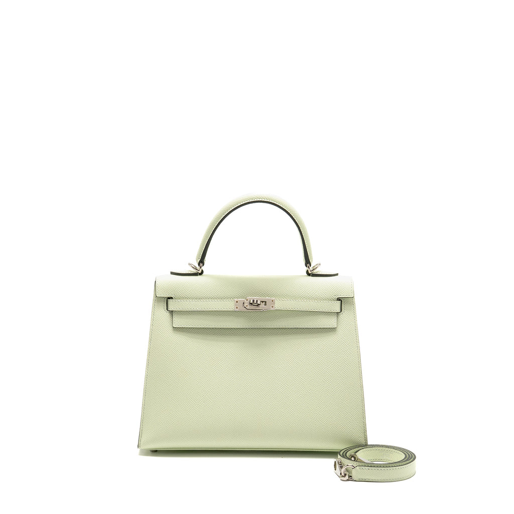 HERMES KELLY 25 EPSOM VERT FIZZ SHW