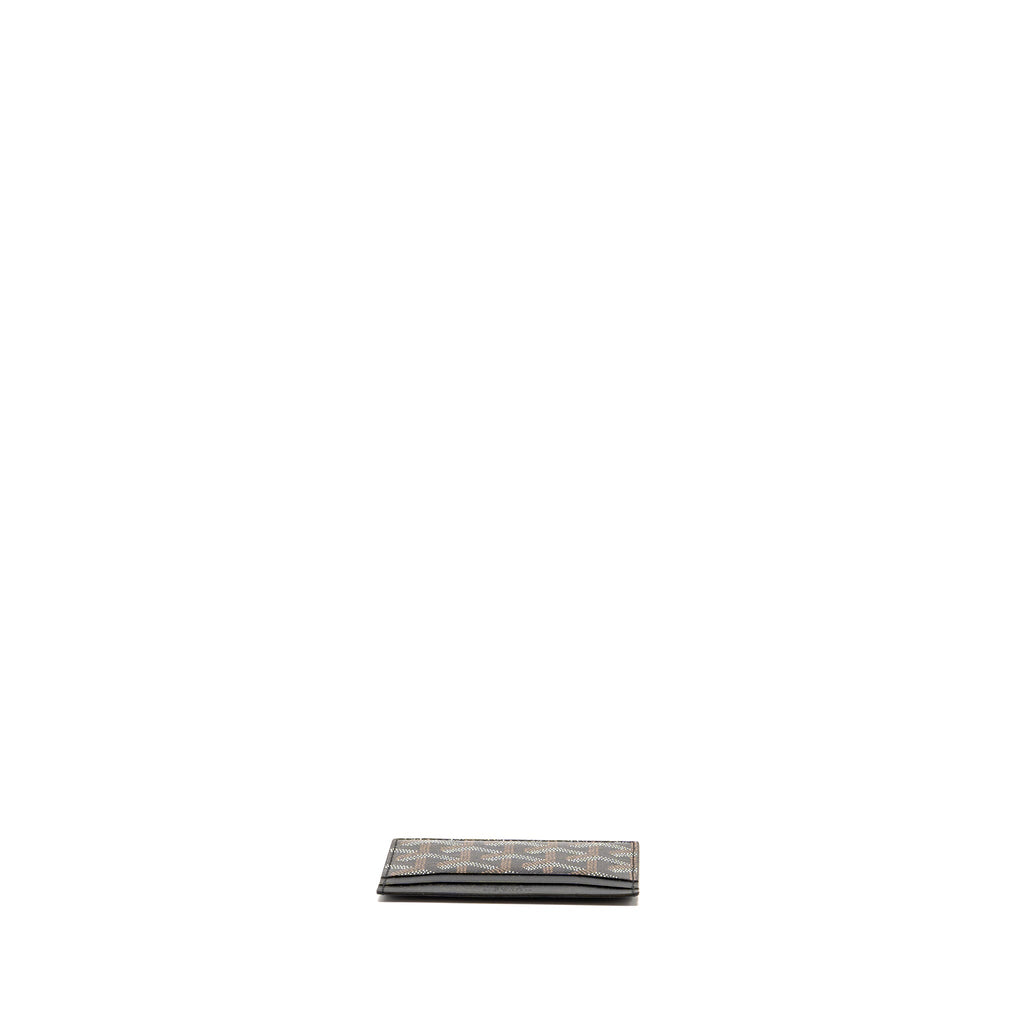 GOYARD SMALL CARD CASE GOYARDINE CANVAS/ CALFSKIN BLACK
