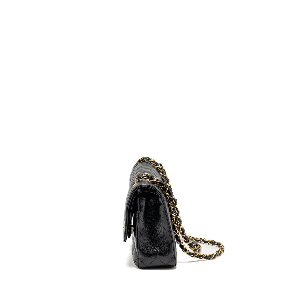 CHANEL MEDIUM CLASSIC DOUBLE FLAP BAG CAVIAR BLACK GHW