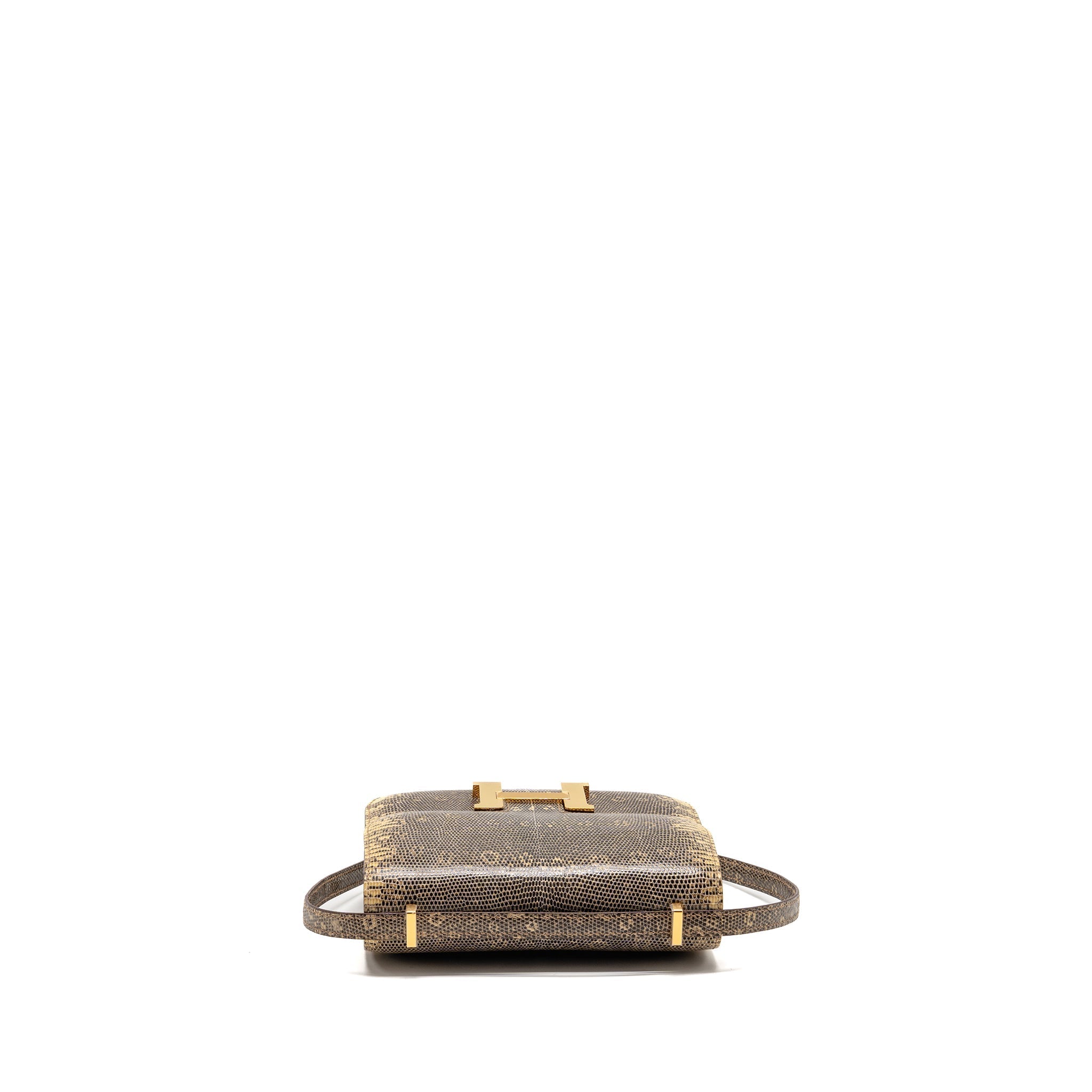 HERMES MINI CONSTANCE LIZARD NATURA LISSE DESERT GHW