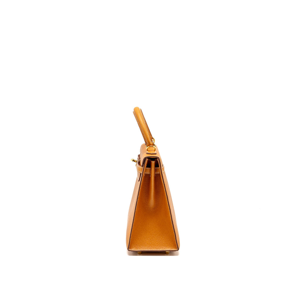 HERMES KELLY 25 PEAU DE PORC TOFFEE GHW