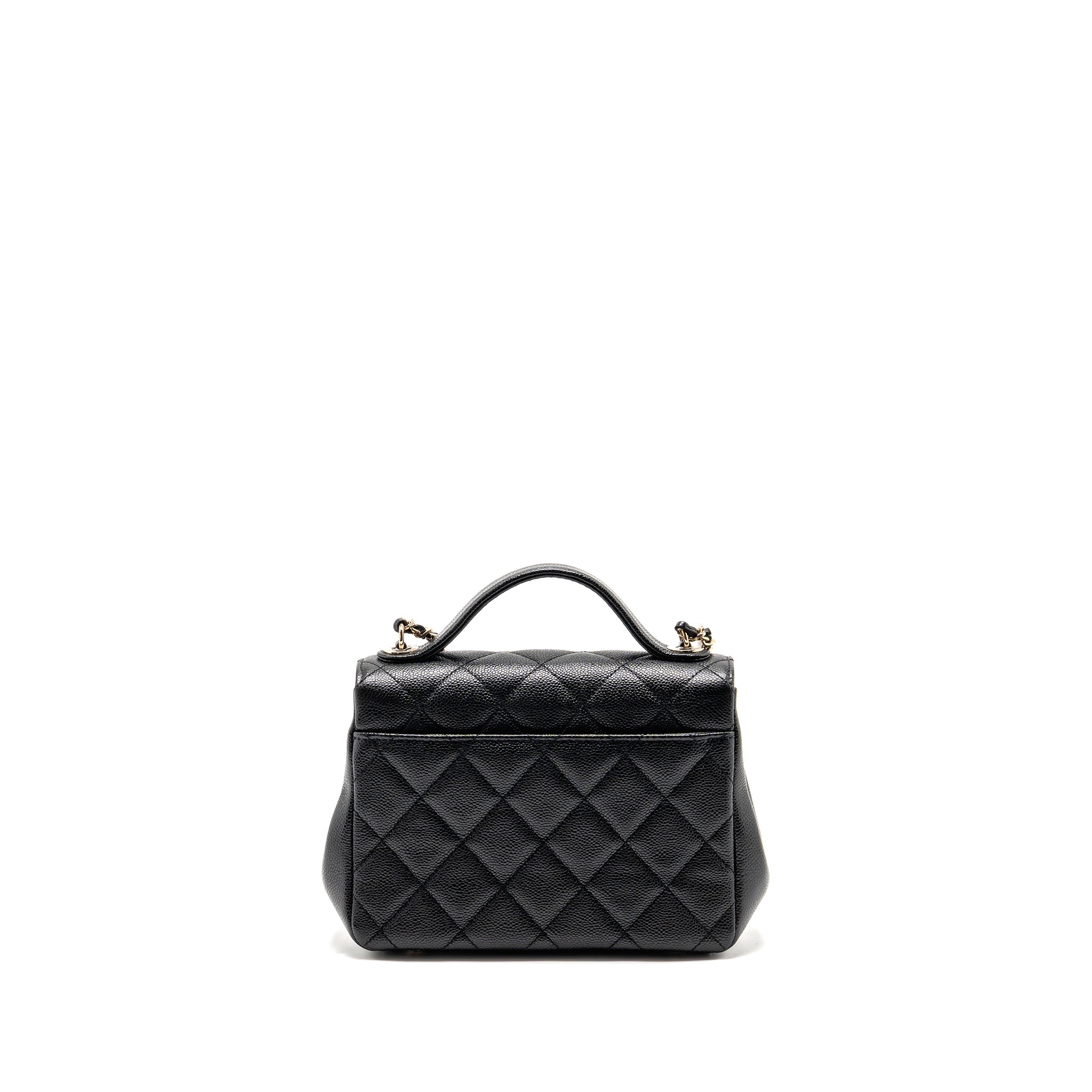 CHANEL SMALL BUSINESS AFFINITY CAVIAR BLACK LGHW (MICROCHIP)