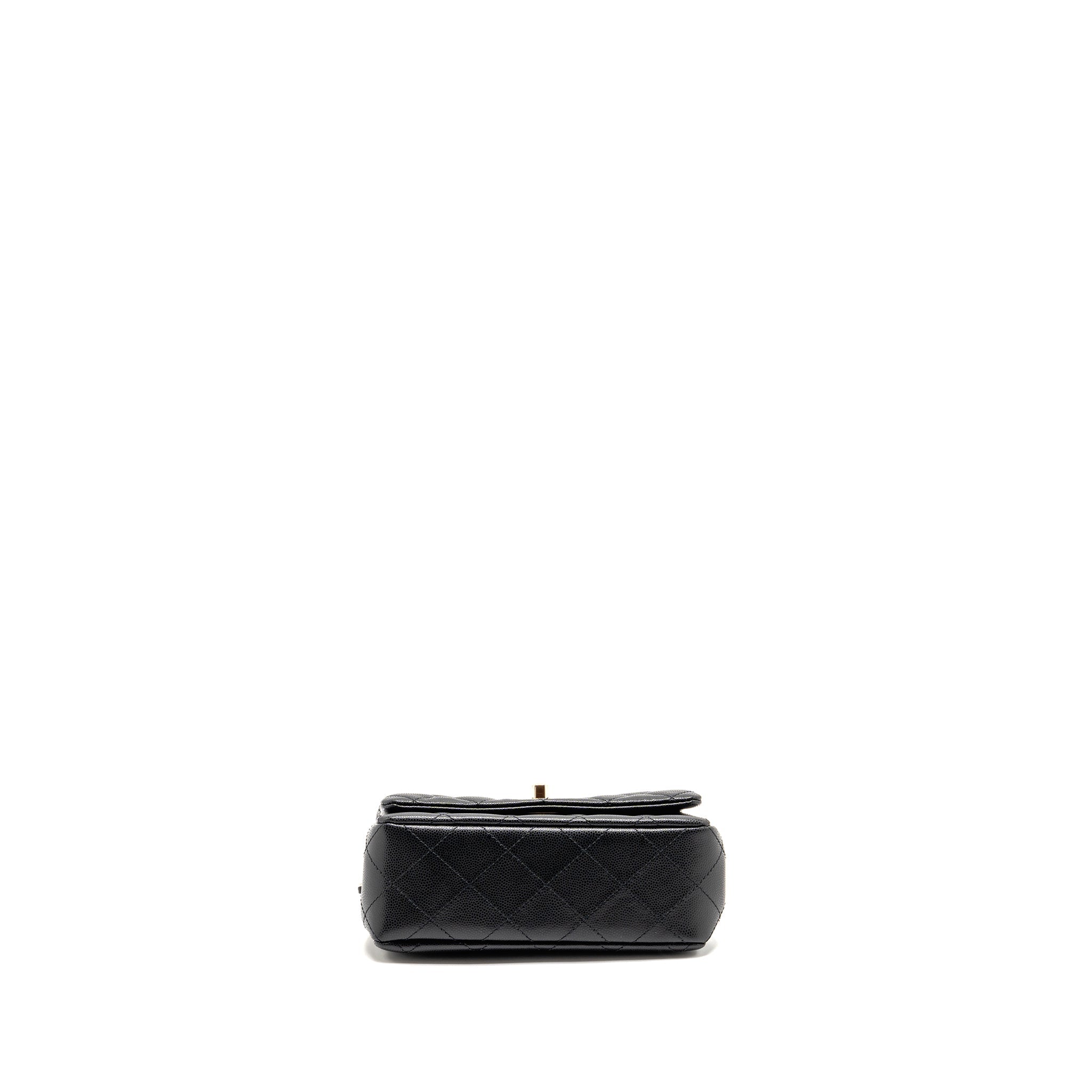 CHANEL 25S MINI COCO CRUSH HANDLE BAG CAVIAR BLACK LGHW (MICROCHIP)