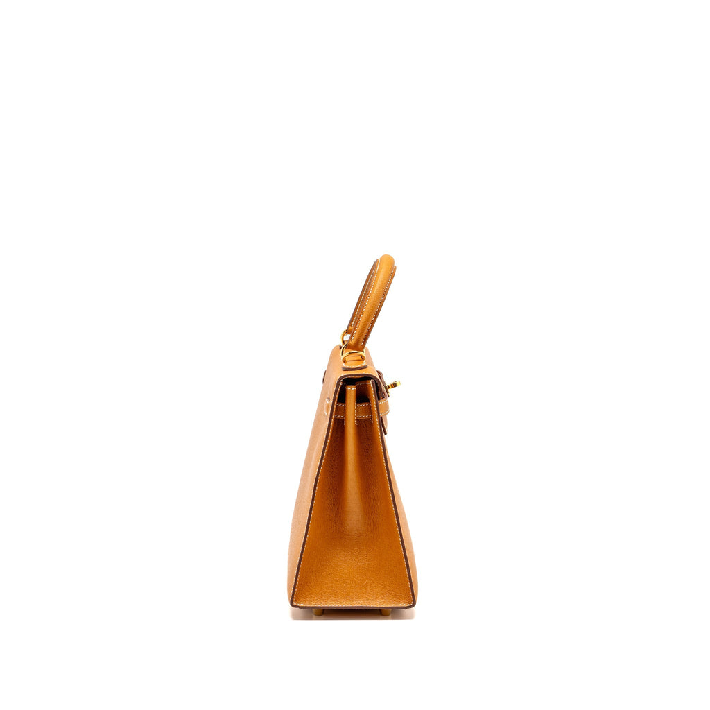 HERMES KELLY 25 PEAU DE PORC TOFFEE GHW