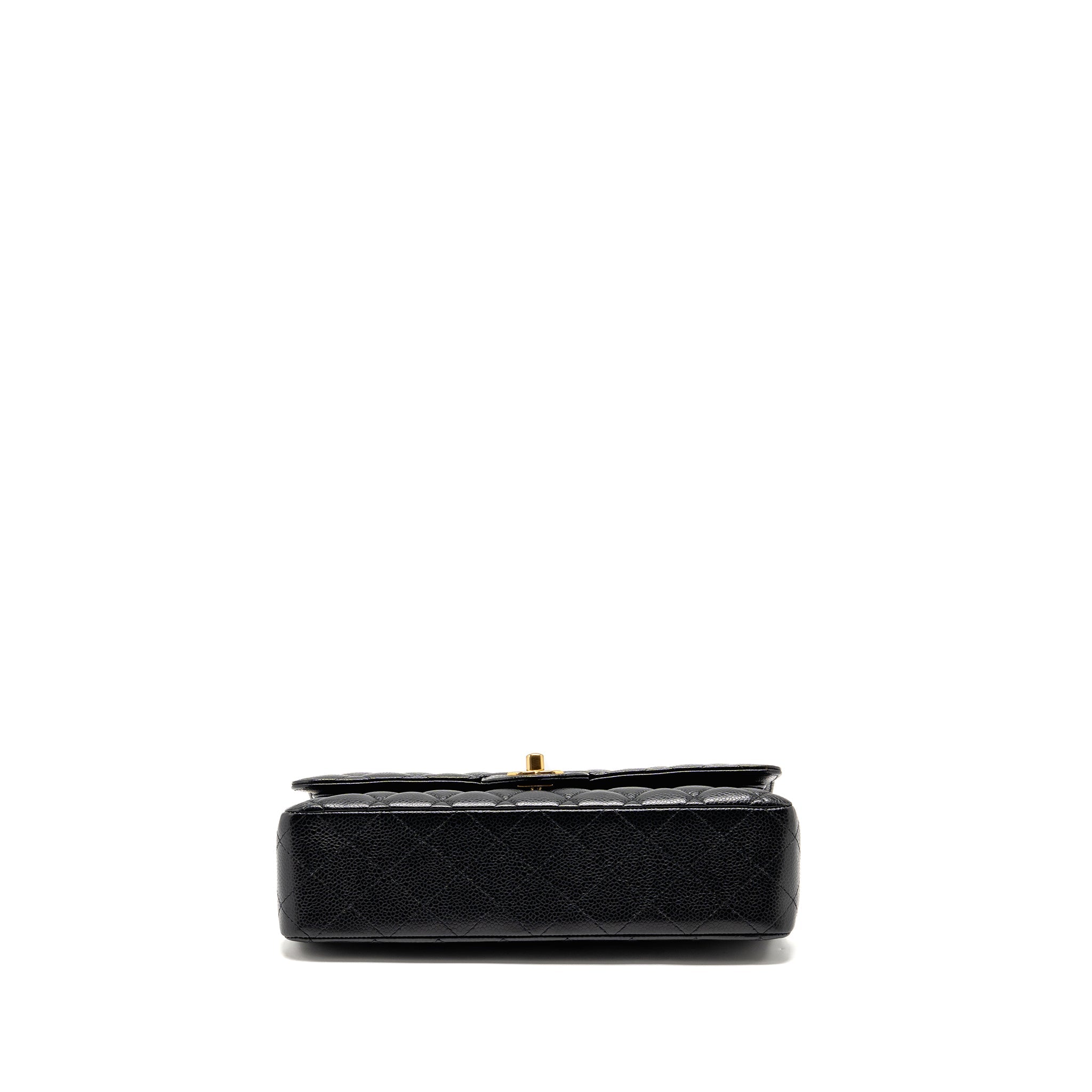CHANEL MEDIUM CLASSIC DOUBLE FLAP BAG CAVIAR BLACK GHW