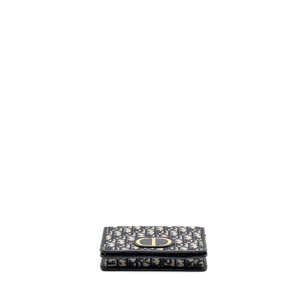 DIOR 2-IN-1 30 MONTAIGNE POUCH DIOR OBLIQUE JACQUARD BLUE GHW