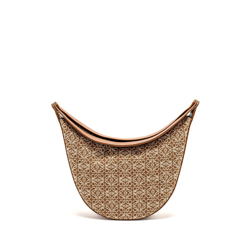 LOEWE MEDIUM LUNA BAG ANAGRAM JACQUARD CANVAS/CALFSKIN TAN/PECAN GHW