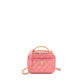 CHANEL 22S LETTER TOP HANDLE SMALL VANITY CASE CAVIAR PINK BRUSHED GHW (MICROCHIP)