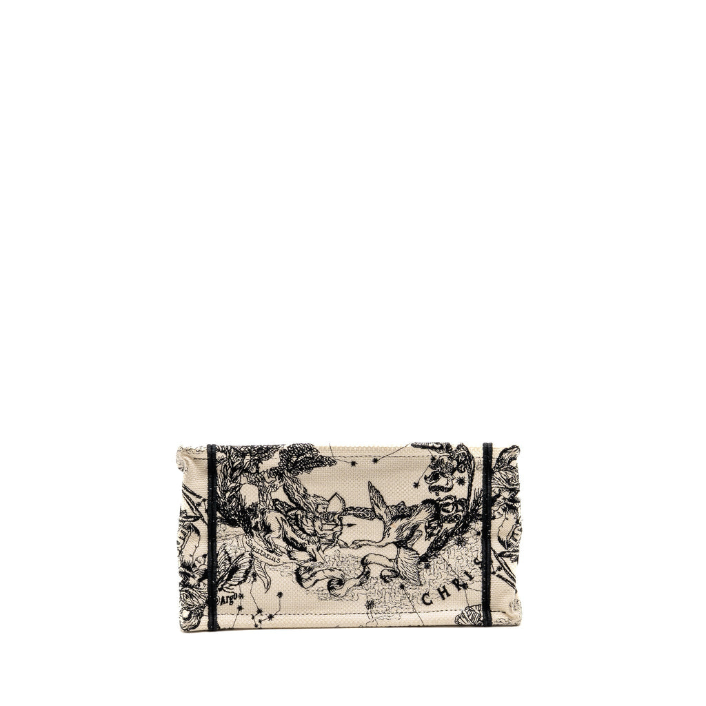 DIOR SMALL DIOR BOOK TOTE DIOR ZODIAC EMBROIDERY CANVAS LATTE/BLACK