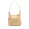 CHANEL VINTAGE TOTE HOBO BAG WITH TORTOISESHELL TAG LEATHER BEIGE LGHW