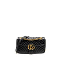 GUCCI MEDIUM GG MARMONT BAG CALFSKIN BLACK GHW