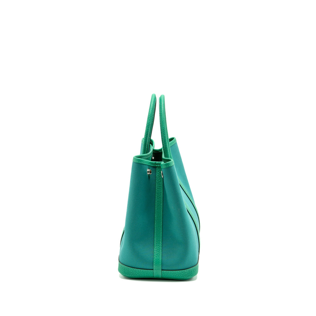 HERMES GARDEN PARTY 30 CANVAS/NEGONDA VERT VERONE-MENTHE/MENTHE SHW