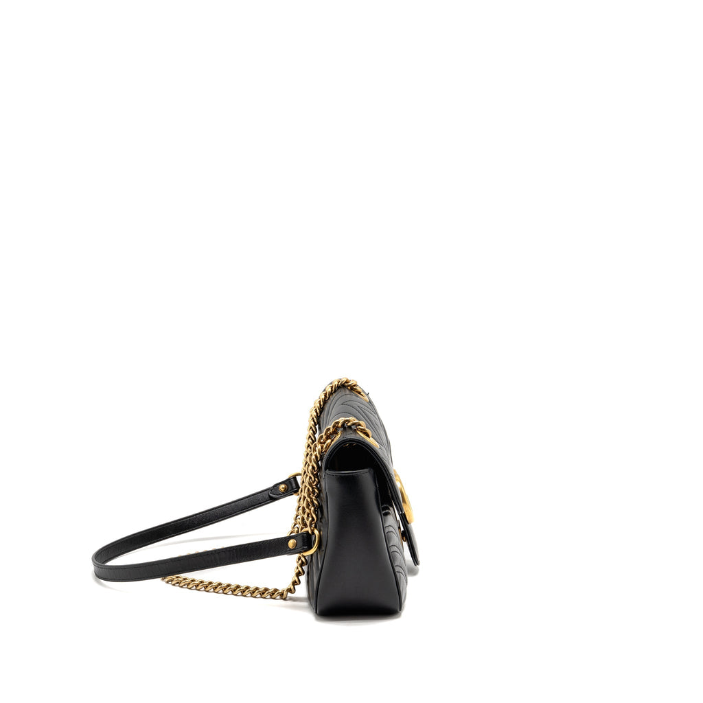 GUCCI MEDIUM GG MARMONT BAG CALFSKIN BLACK GHW