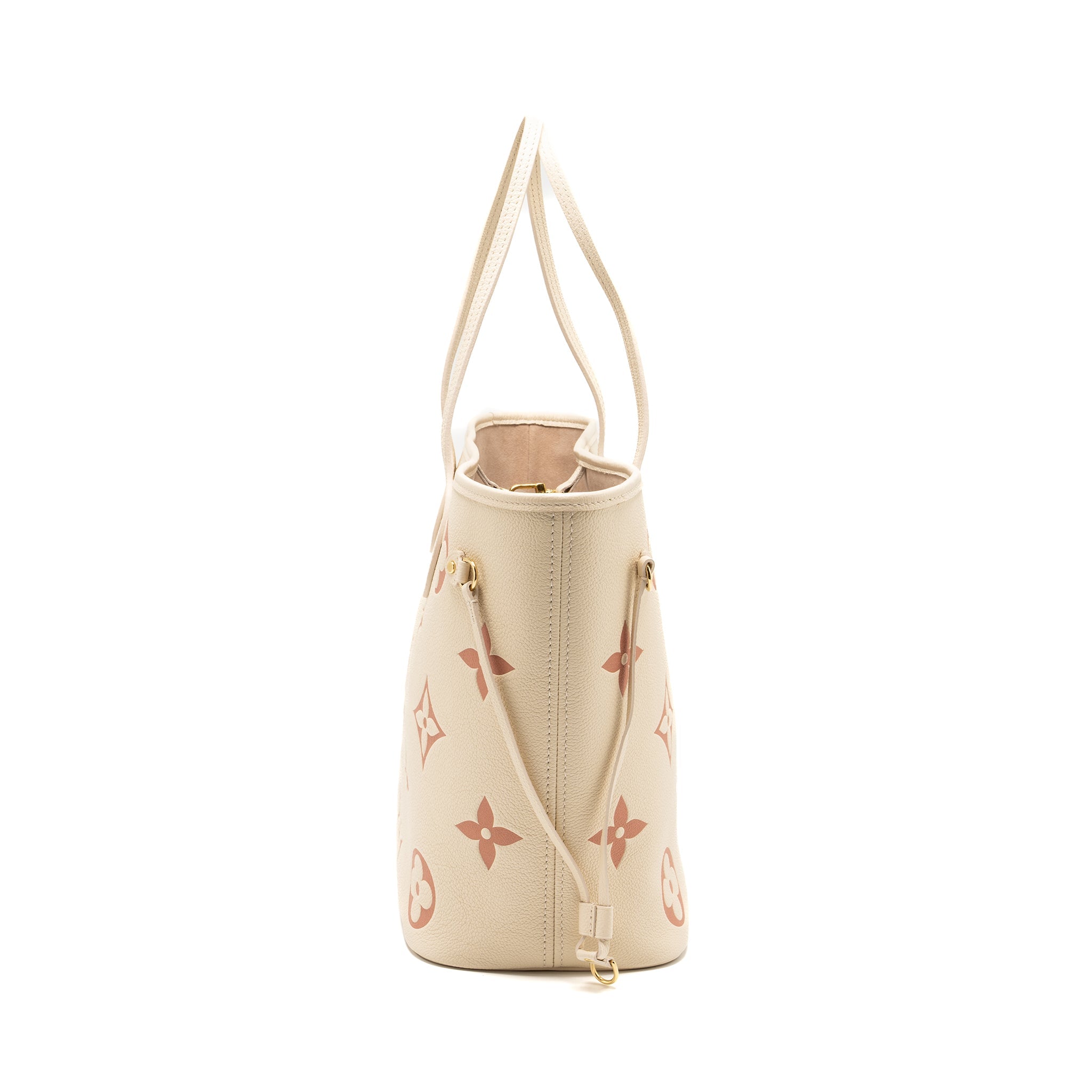 LOUIS VUITTON NEVERFULL MM MONOGRAM EMPREINTE CRÈME/ROSE TRIANON GHW
