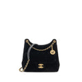 CHANEL 23B HOBO BAG VELVET BLACK GHW (MICROCHIP)