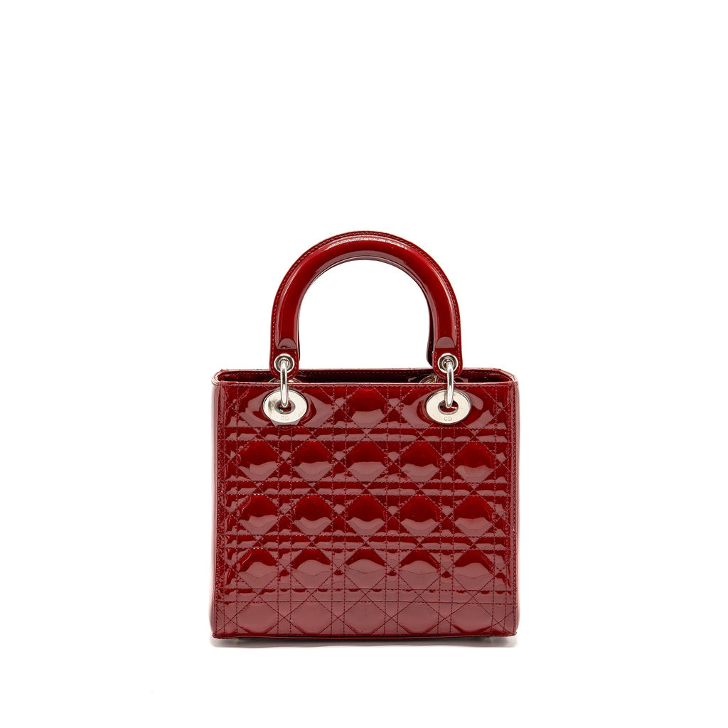 DIOR MEDIUM LADY DIOR PATENT RED SHW
