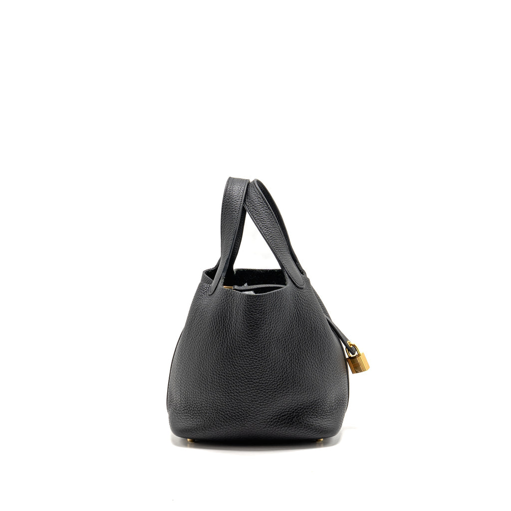 HERMES PICOTIN 18 LOCK BAG CLEMENCE BLACK GHW