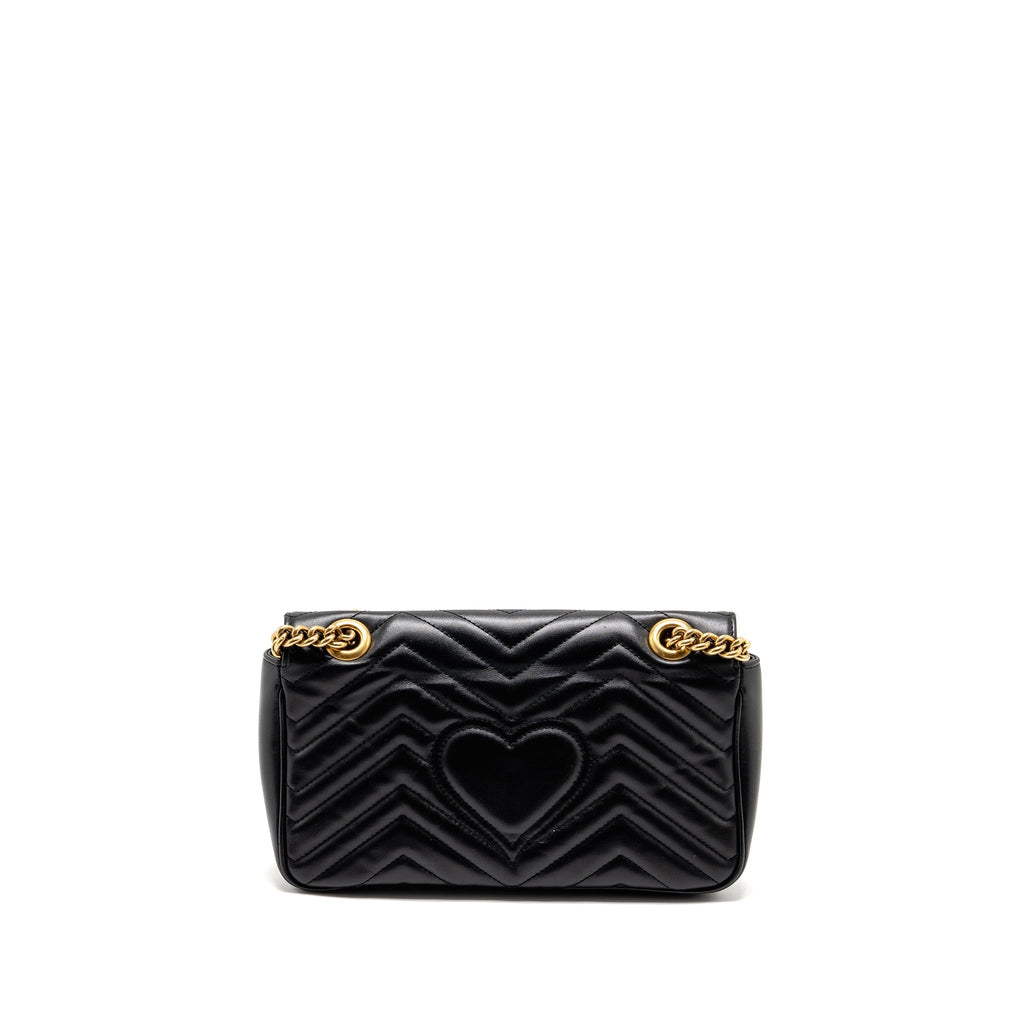 GUCCI MEDIUM GG MARMONT BAG CALFSKIN BLACK GHW
