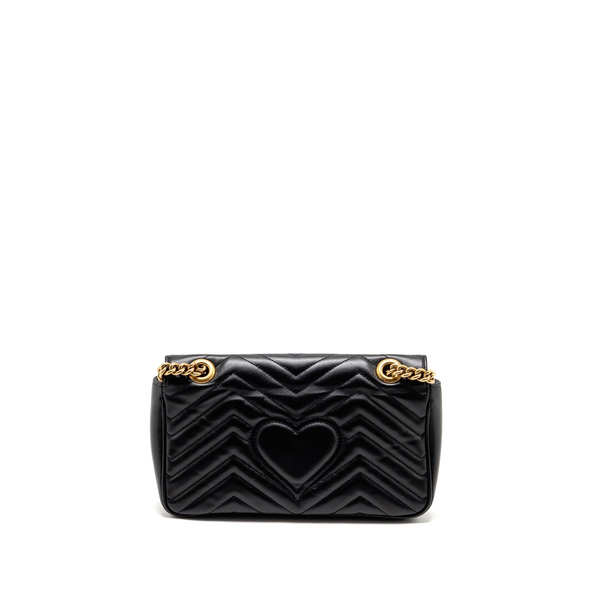 GUCCI MEDIUM GG MARMONT BAG CALFSKIN BLACK GHW
