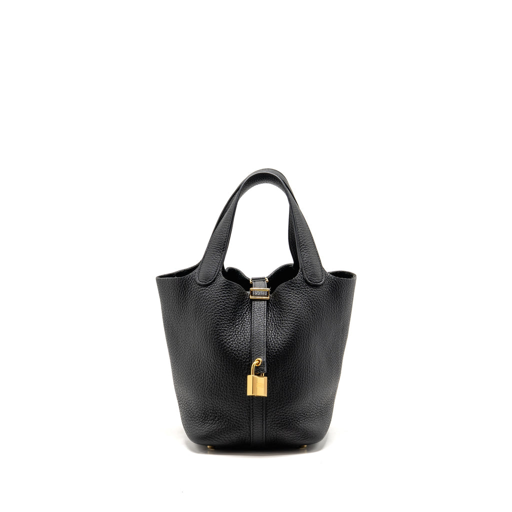 HERMES PICOTIN 18 LOCK BAG CLEMENCE BLACK GHW