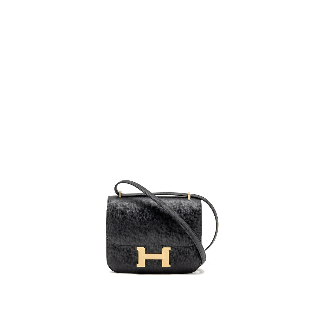 HERMES MINI CONSTANCE EPSOM BLACK BRUSHED GHW