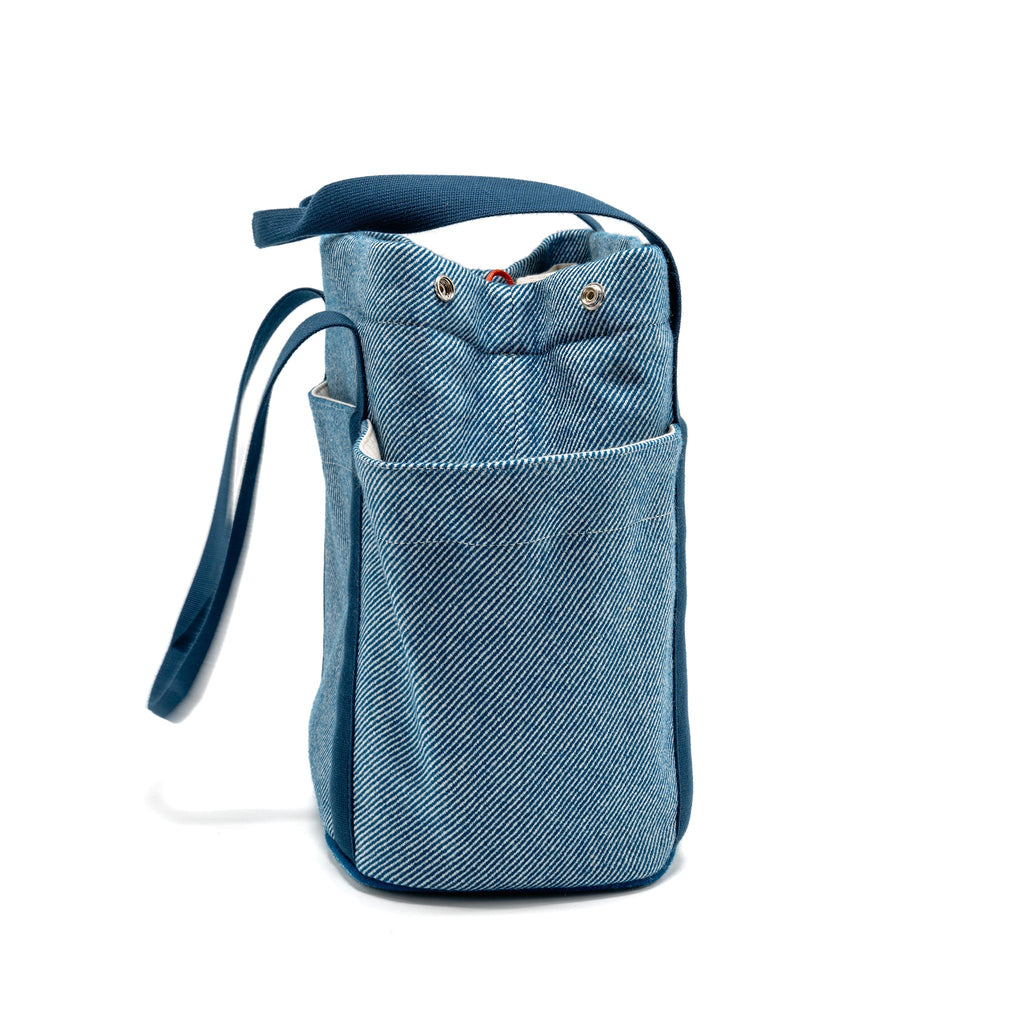 HERMES CABRIOLE NAPPY BAG COTTON CANVAS BLUE/MULTICOLOUR SHW