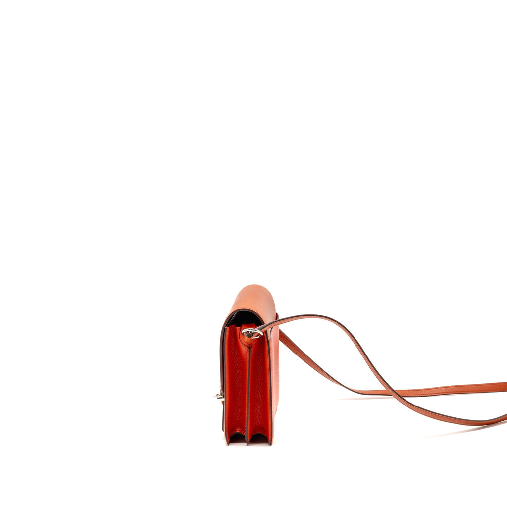 HERMES MINI ROULIS EVERCOLOR BICOLOR CAPUCINE/TERRE BATTUE SHW
