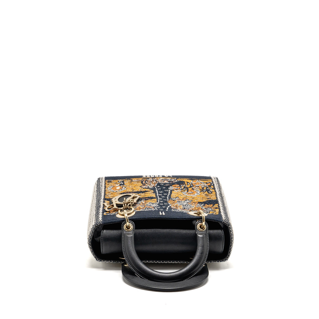 DIOR MEDIUM LADY DIOR LA FORCE LIMITED EDITION CALFSKIN/FABRIC MULTICOLOUR LGHW
