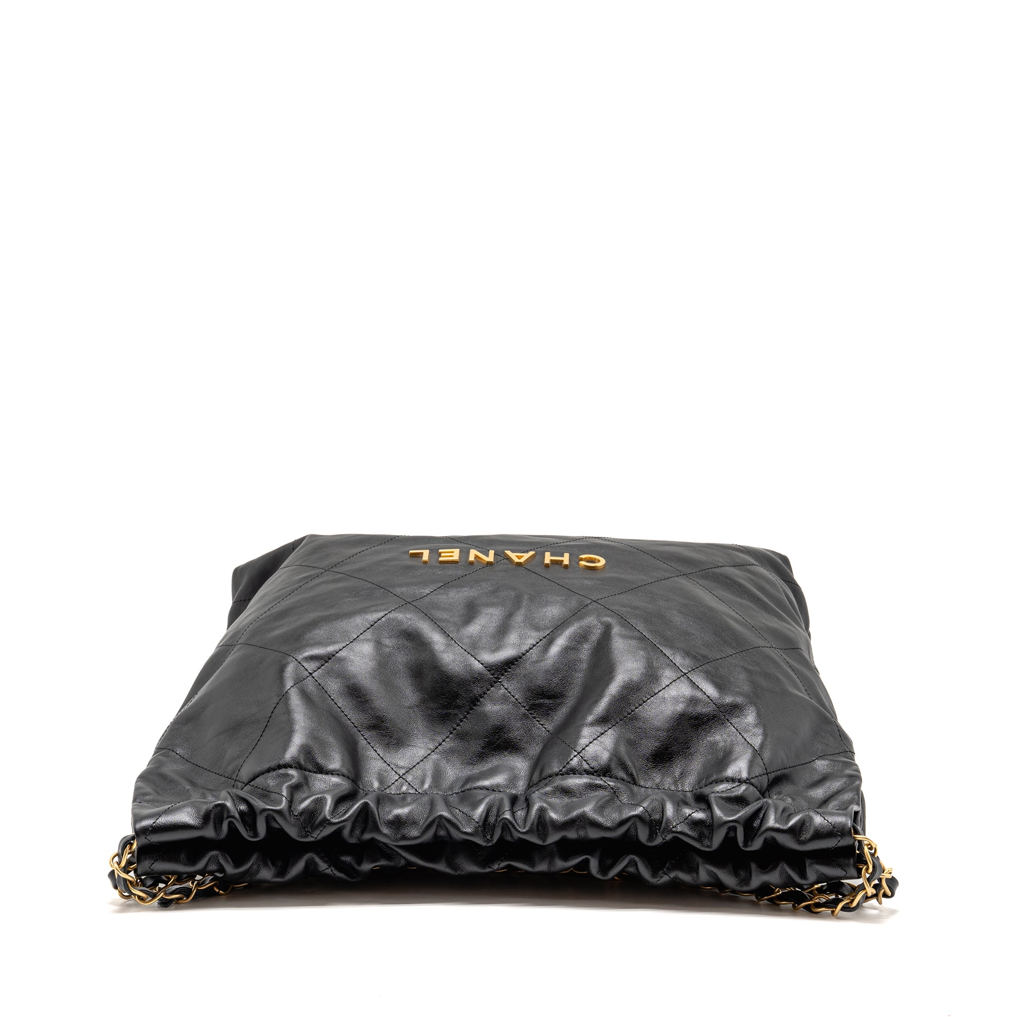CHANEL MEDIUM 22 BAG CALFSKIN BLACK GHW (MICROCHIP)