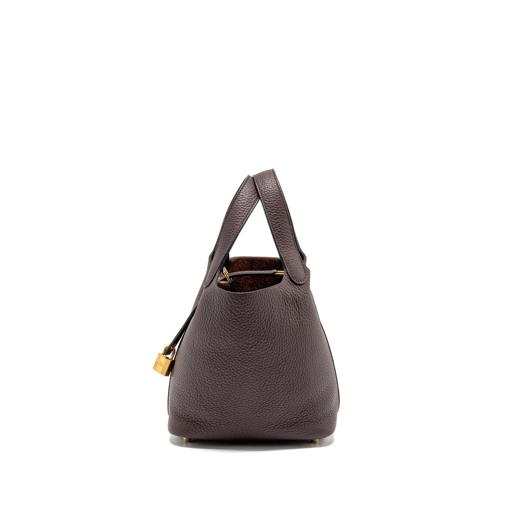 HERMES PICOTIN18 LOCK BAG CLEMENCE/SWIFT ROUGE SELLIER/CABAN GHW