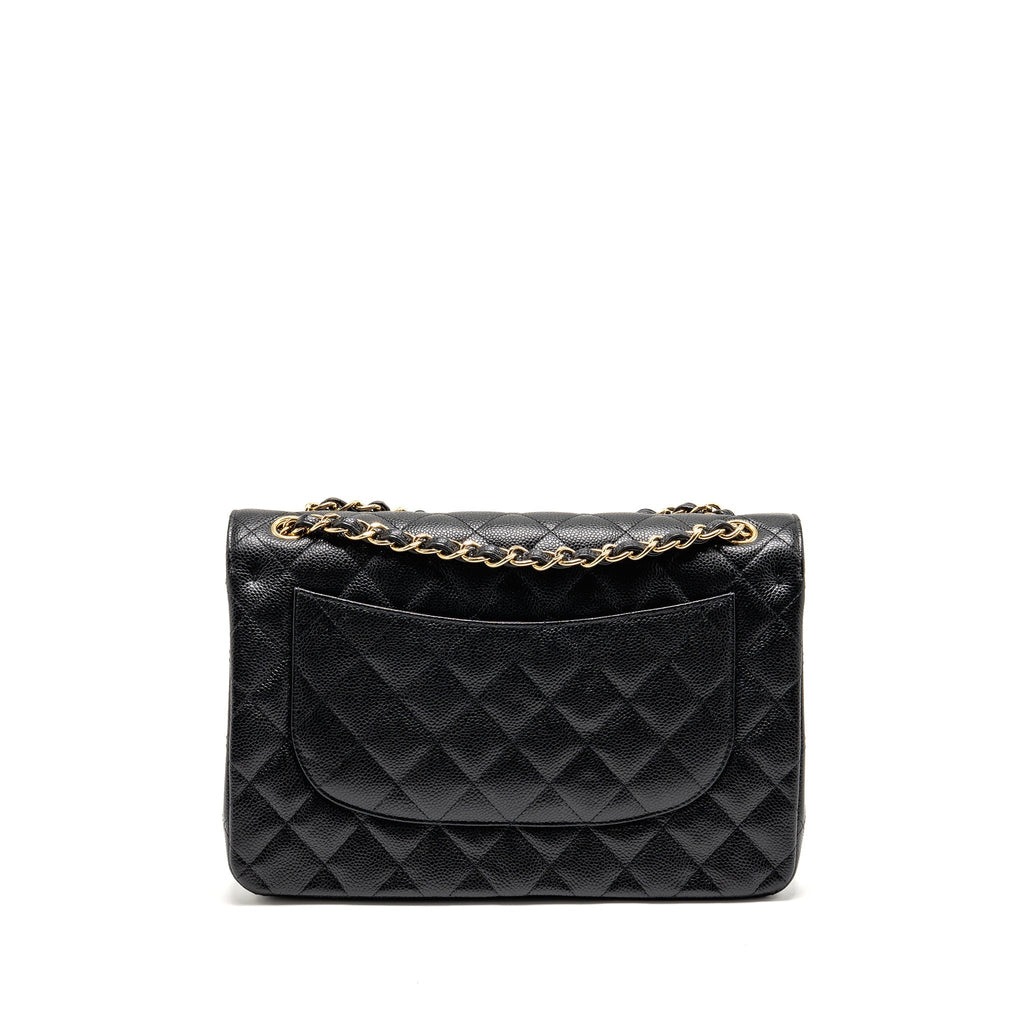 CHANEL JUMBO CLASSIC DOUBLE FLAP BAG CAVIAR BLACK GHW