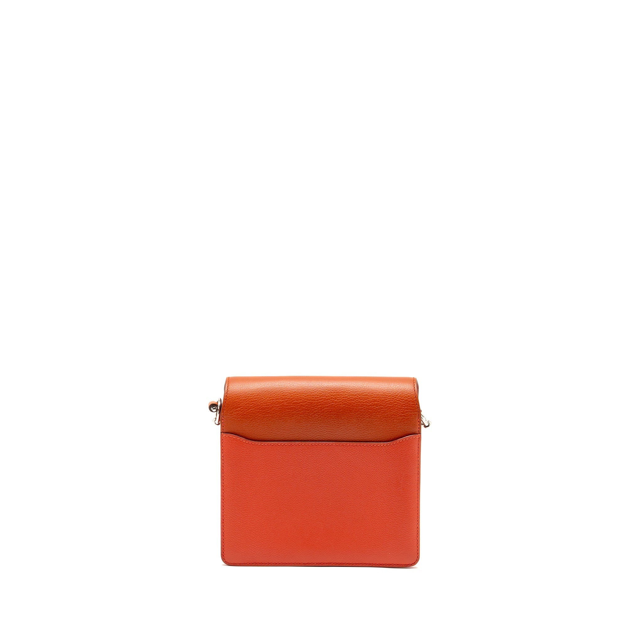 HERMES MINI ROULIS EVERCOLOR BICOLOR CAPUCINE/TERRE BATTUE SHW