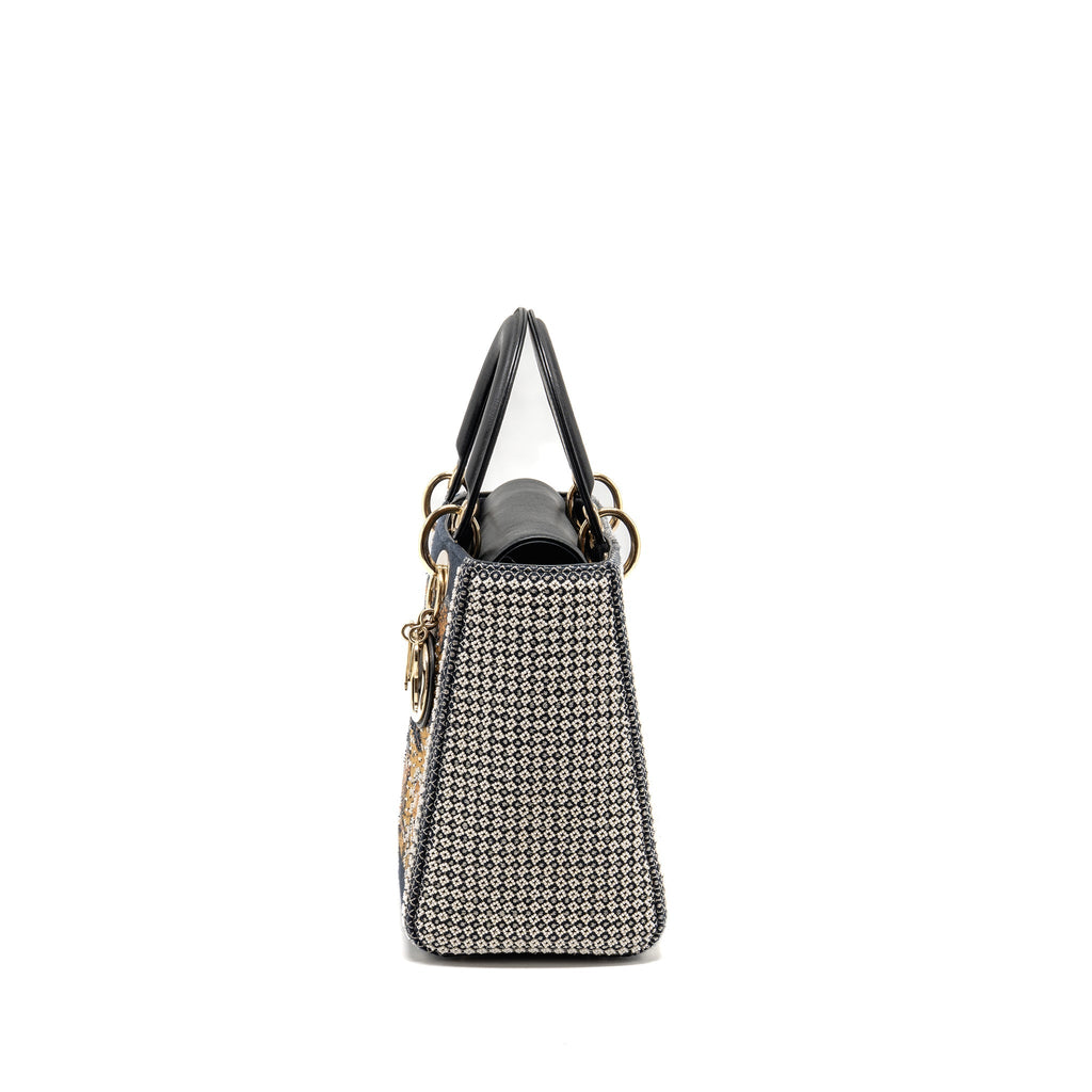 DIOR MEDIUM LADY DIOR LA FORCE LIMITED EDITION CALFSKIN/FABRIC MULTICOLOUR LGHW