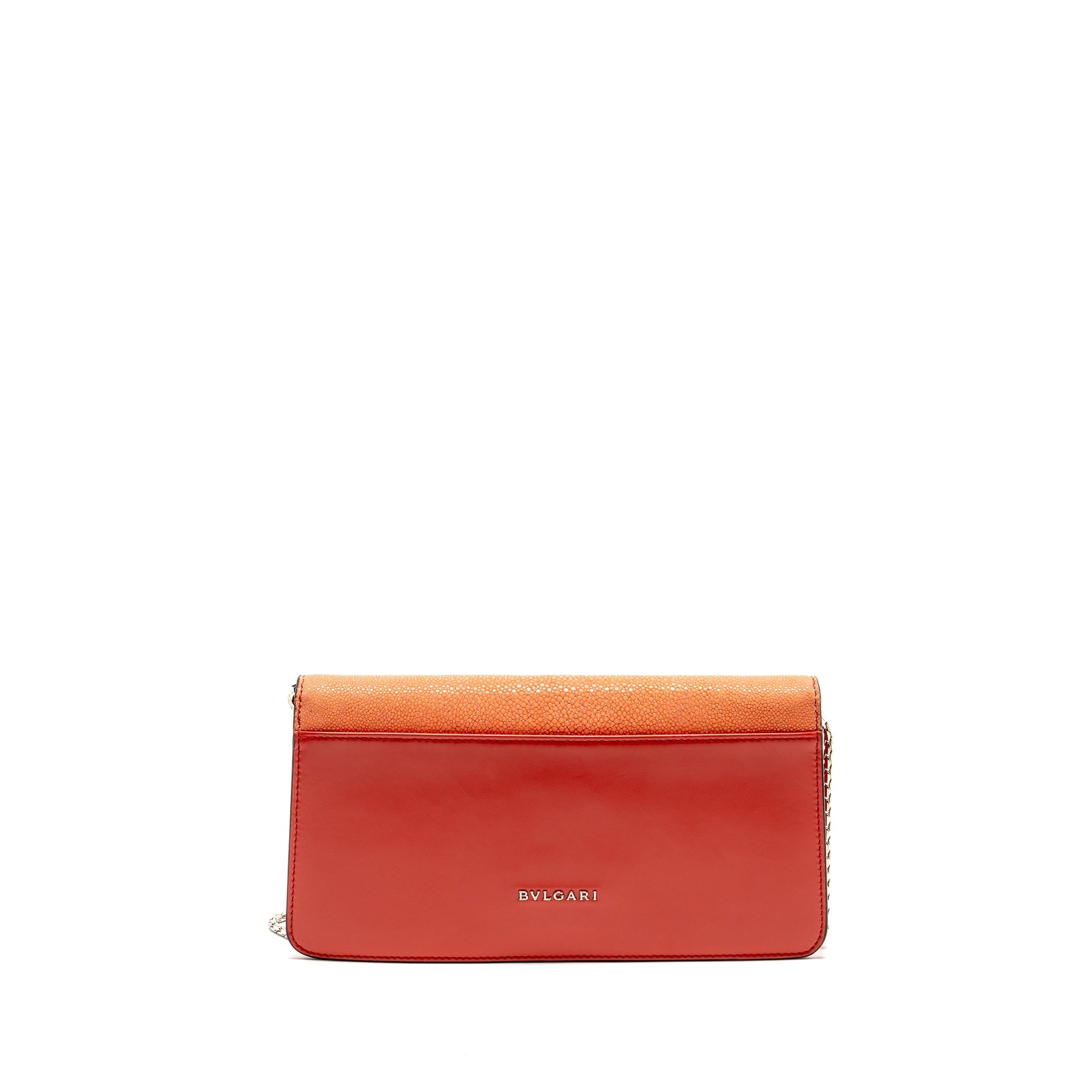 BVLGARI SERPENTI SHOULDER BAG GALUCHAT/CALFSKIN RED SHW