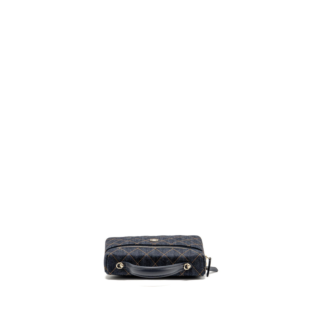 CHANEL 26P TOP HANDLE VANITY DENIM DARK BLUE LGHW (MICROCHIP)